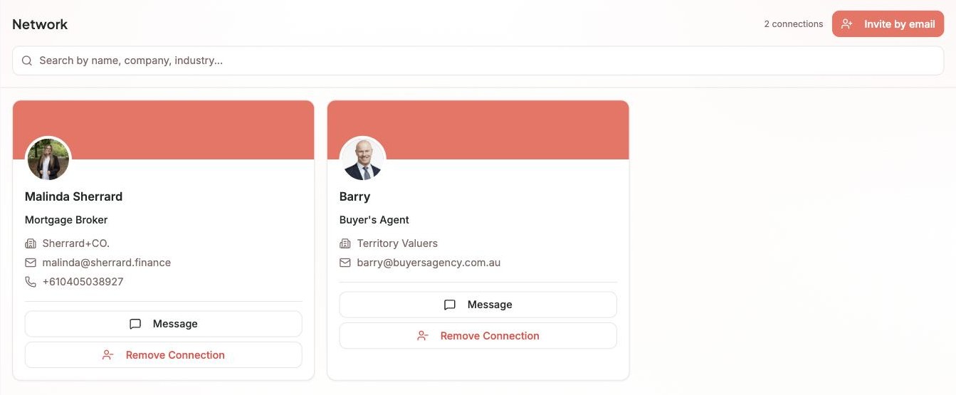 Professional networks in the Marketli app